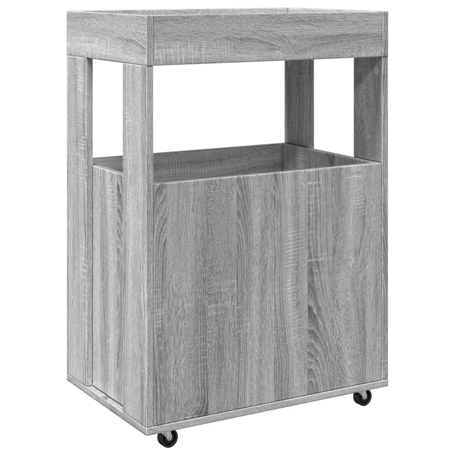 Chariot de bar sonoma gris 60x39,5x89 cm bois d'ingénierie - 6