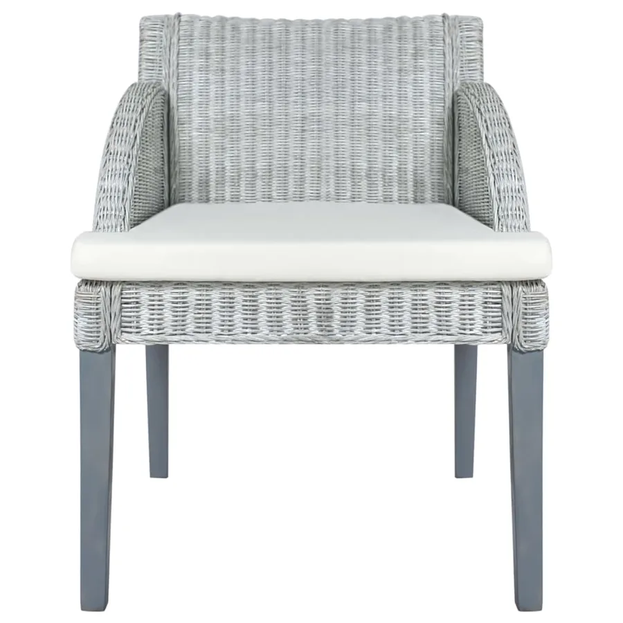 Chaise à manger avec coussin Gris Rotin naturel - 2