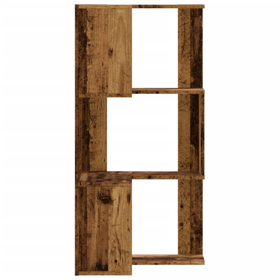Bibliothèque d'angle à 3 niveaux vieux bois bois d'ingénierie - 5