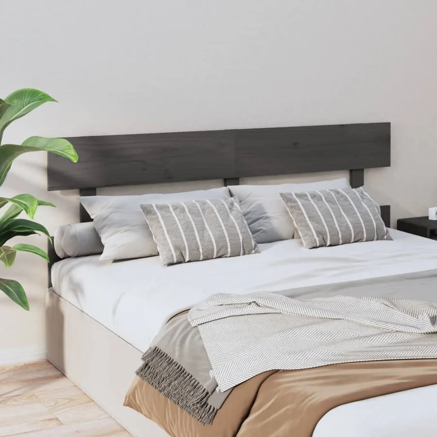 Tête de lit Gris 154x3x81 cm Bois massif de pin - 4