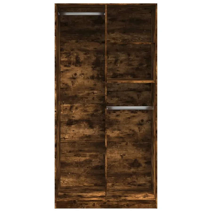 Garde-robe chêne fumé 100x50x200 cm bois d'ingénierie - 4