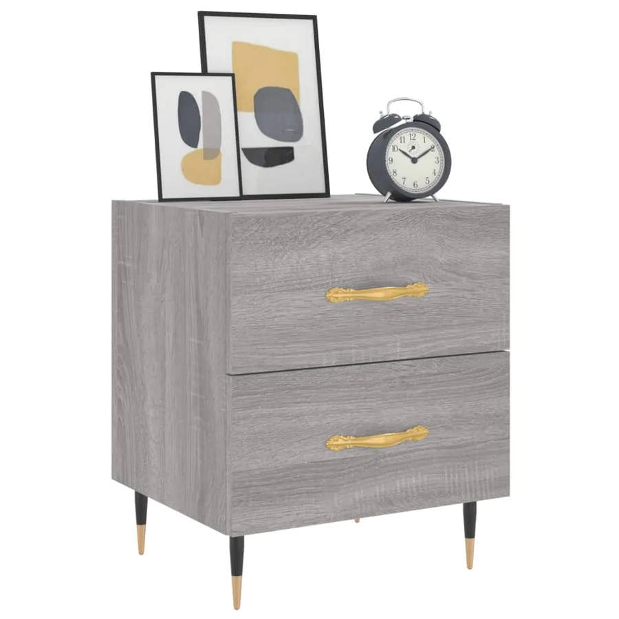 Tables de chevet 2 pcs sonoma gris 40x35x47,5 cm - 3