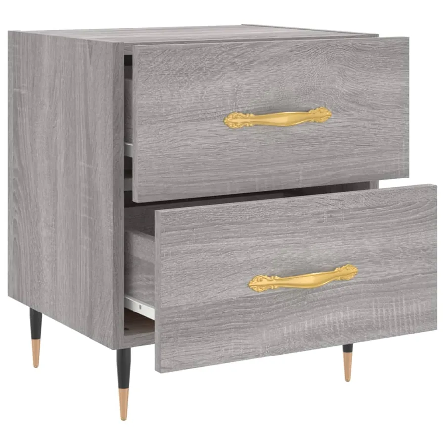 Tables de chevet 2 pcs sonoma gris 40x35x47,5 cm - 8