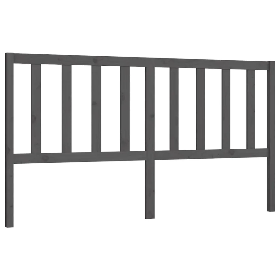 Tête de lit Gris 186x4x100 cm Bois massif de pin - 2