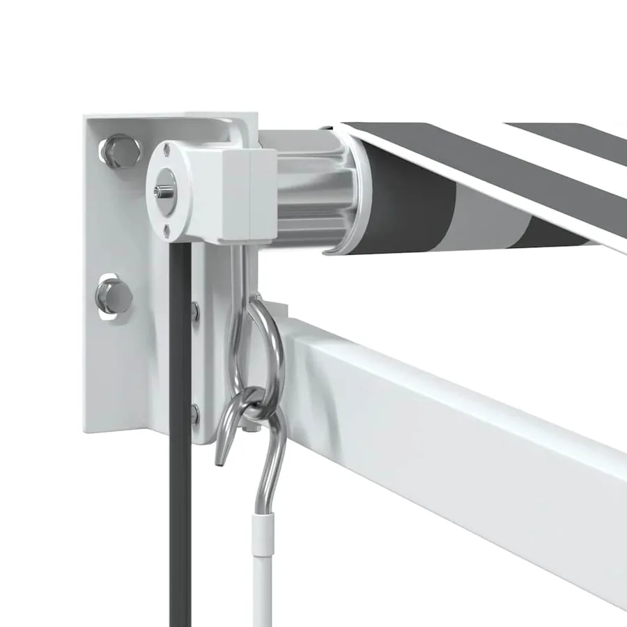 Auvent rétractable anthracite et blanc 3,5x2,5m tissu/aluminium - 5