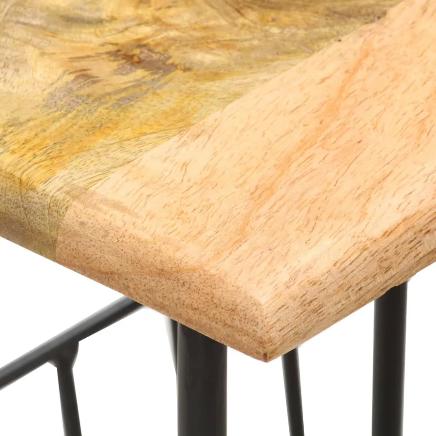 Porte-revues 40x30x50 cm Bois de manguier solide et acier - 4