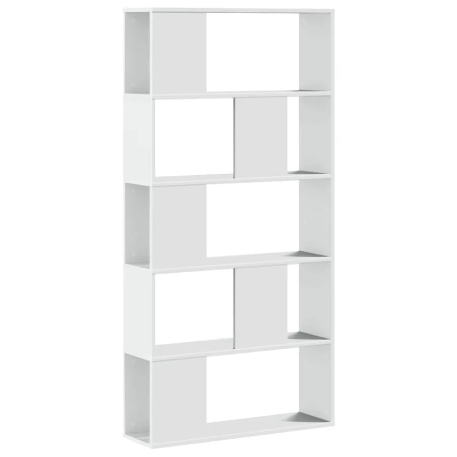 Bibliothèque 5 niveaux blanc 80,5x23,5x162,5 cm bois ingénierie - 2