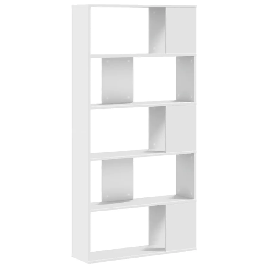 Bibliothèque 5 niveaux blanc 80,5x23,5x162,5 cm bois ingénierie - 4