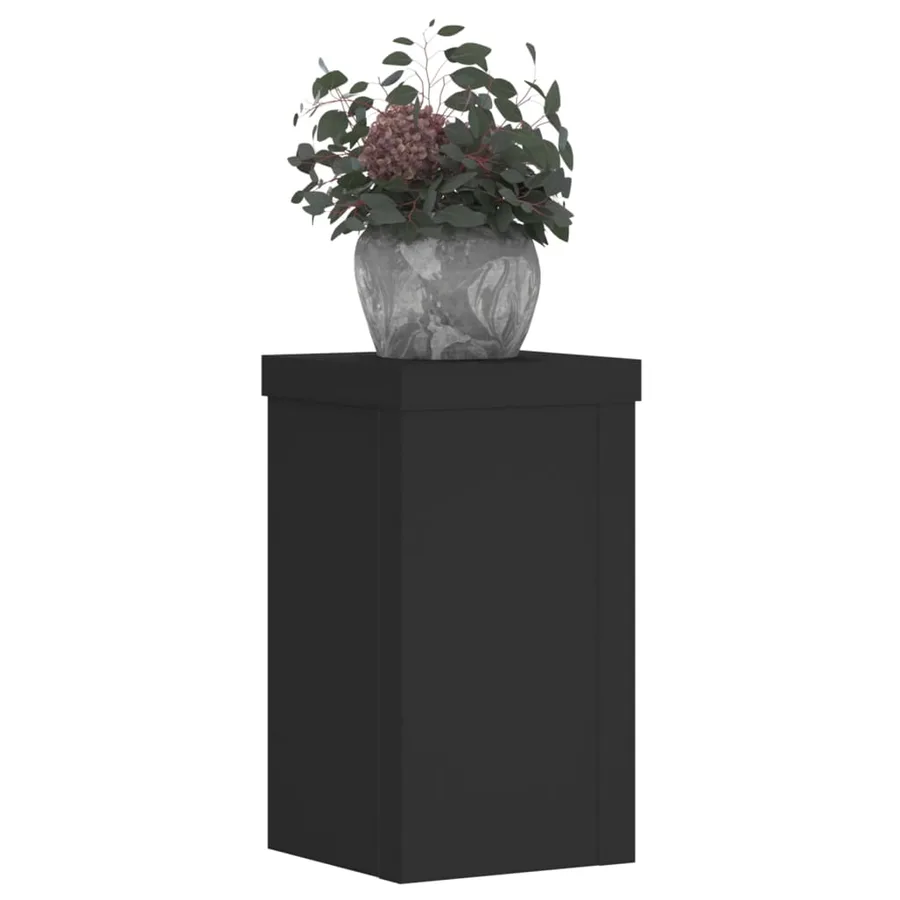 Supports pour plantes 2 pcs noir 10x10x18 cm bois d'ingénierie - 3