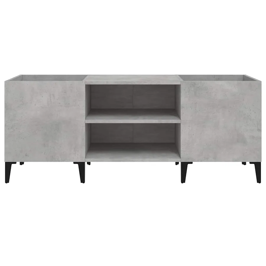 Armoire à disques gris béton 121x38x48 cm bois d'ingénierie - 5