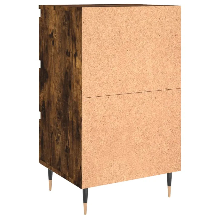 Tables de chevet 2 pcs chêne fumé 40x35x69 cm bois ingénierie - 8