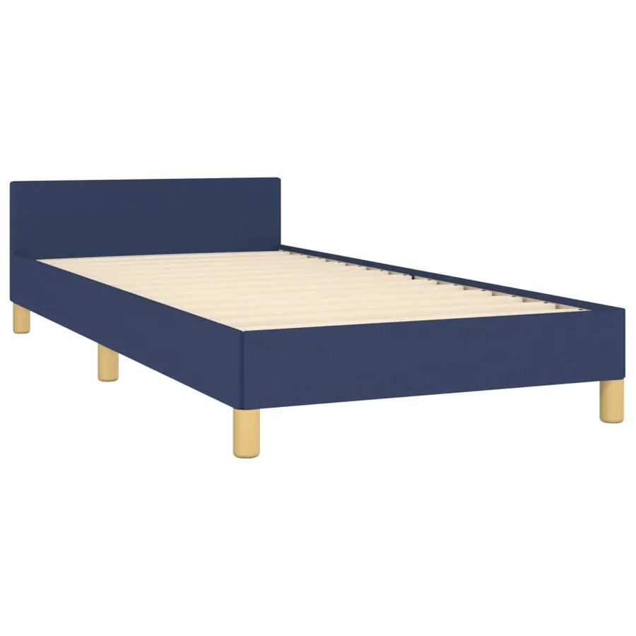 Cadre de lit sans matelas bleu 80x200 cm tissu - 5