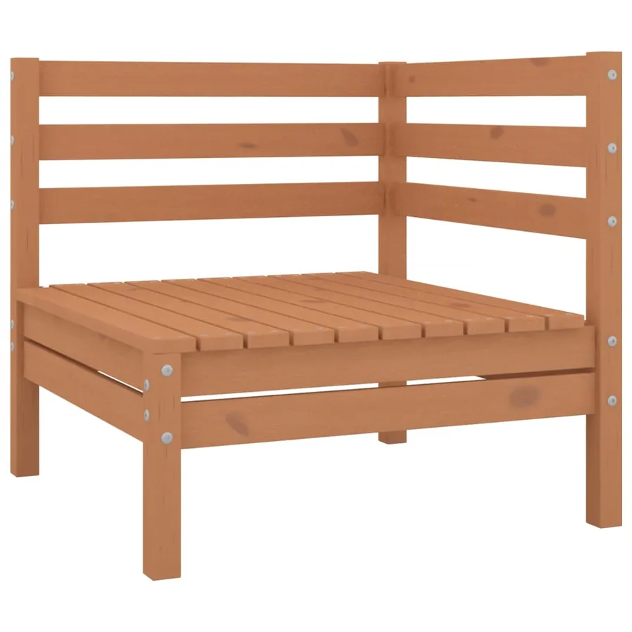 Salon de jardin 8 pcs Marron miel Bois de pin massif - 3