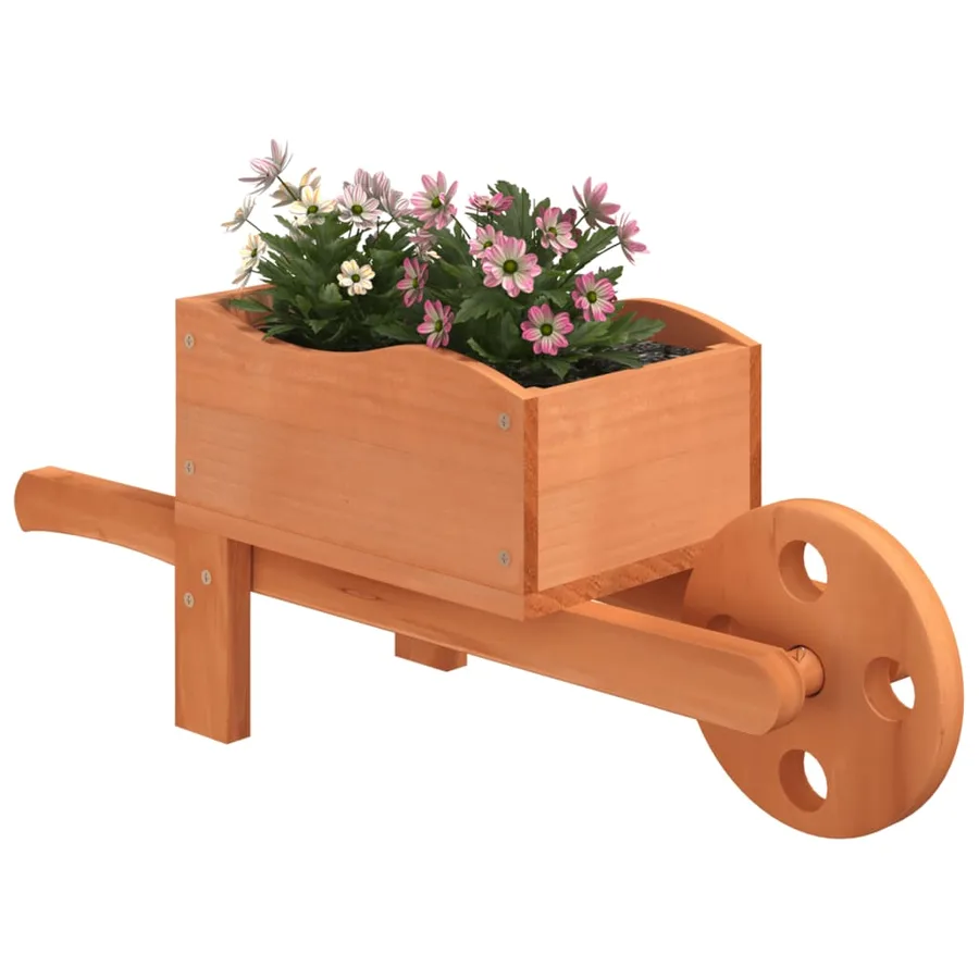 Jardinières brouette 2 pcs 47x15x19 cm bois de sapin massif - 3