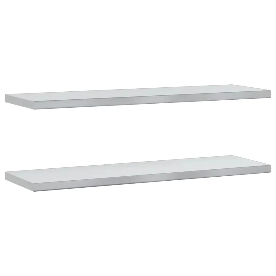 Étagères murales 2 pcs 100x30 cm argenté acier inoxydable - 2