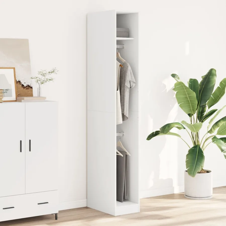 Garde-robe Blanc 30x50x200 cm Bois d'ingénierie - 3