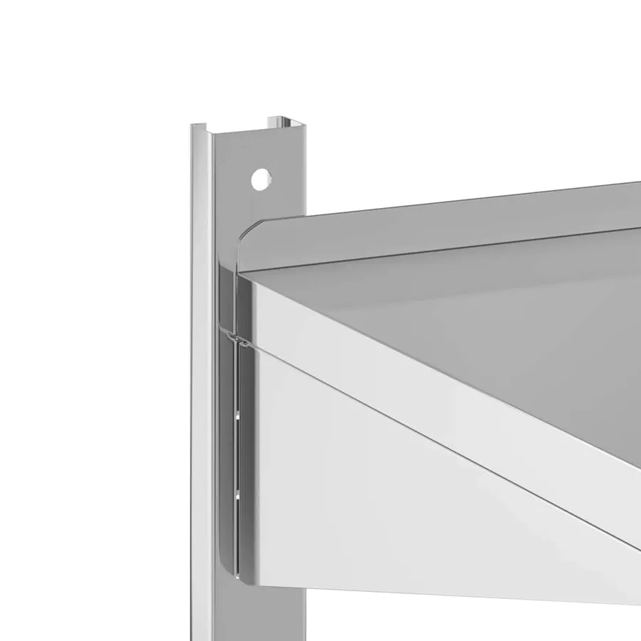 Étagère murale 2 niveaux 75x23,5x60 cm argenté acier inoxydable - 8