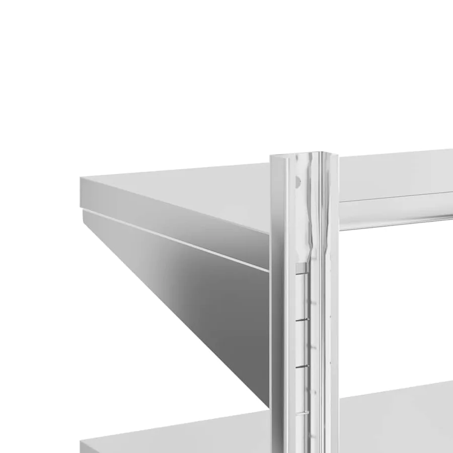 Étagère murale 2 niveaux 75x23,5x60 cm argenté acier inoxydable - 9