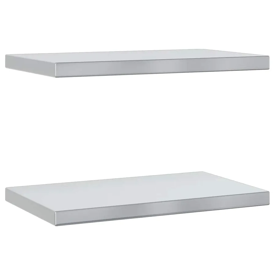 Étagères murales 2 pcs 50x30 cm argenté acier inoxydable - 2