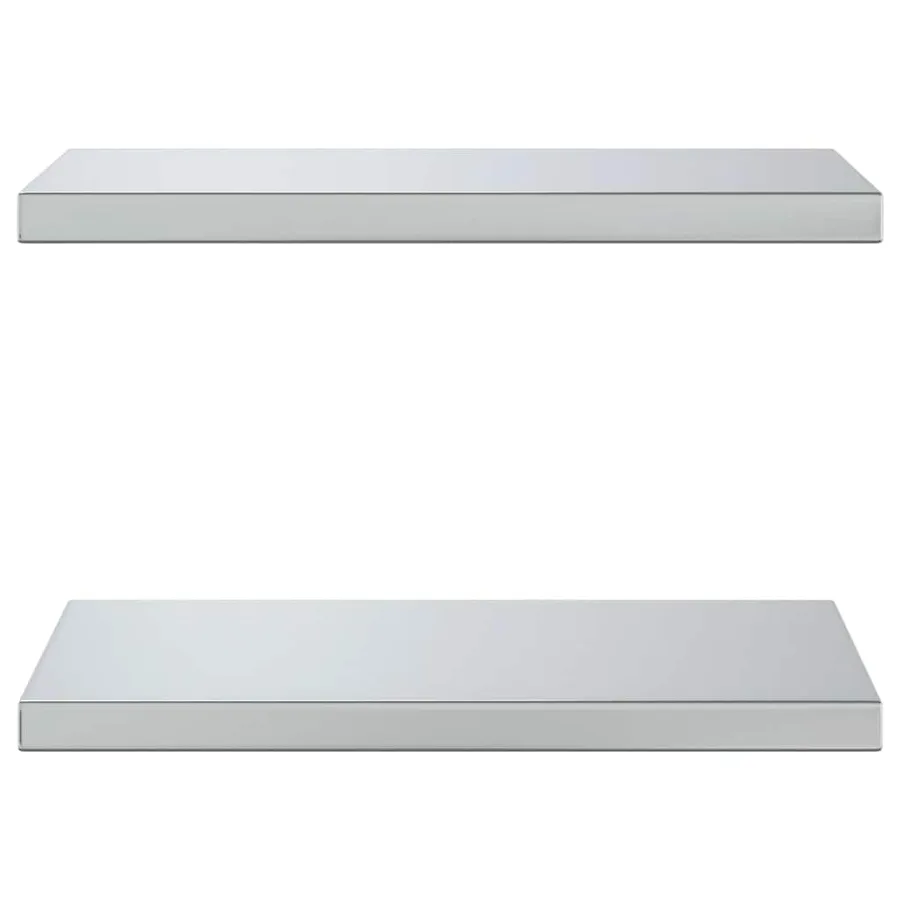 Étagères murales 2 pcs 50x30 cm argenté acier inoxydable - 4