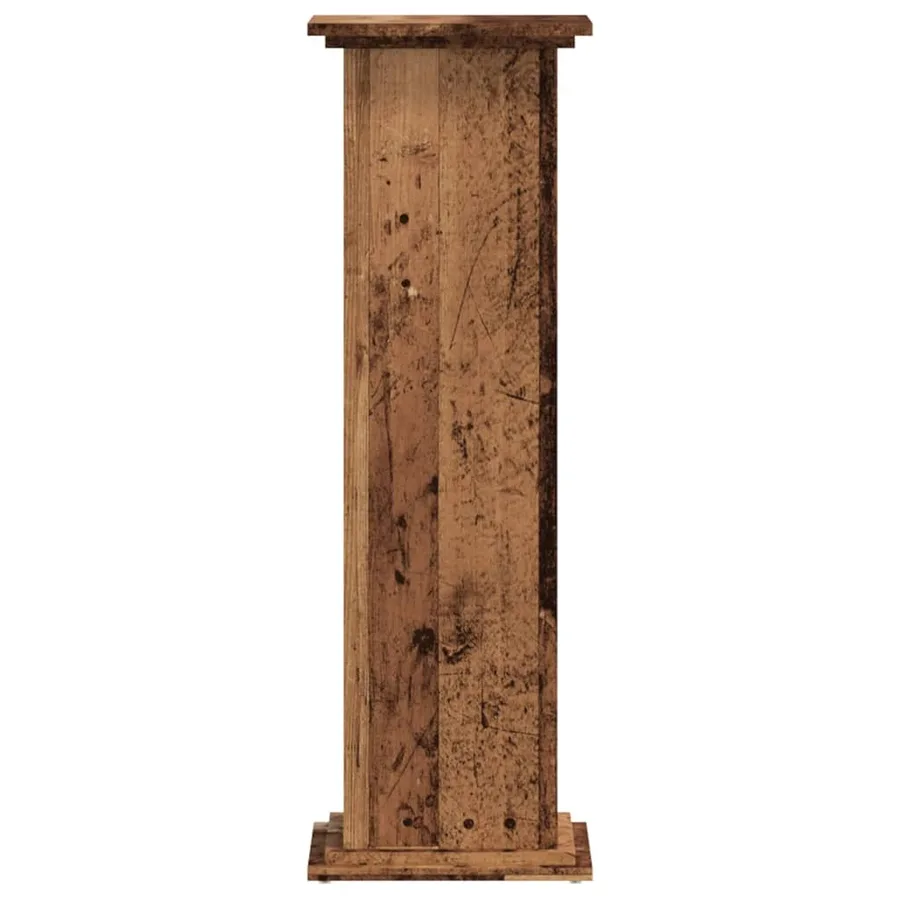 Support pour plantes vieux bois 33x33x100 cm bois d'ingénierie - 5