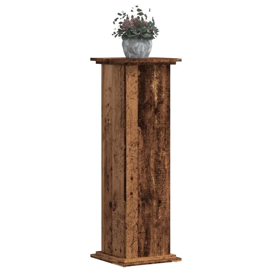 Support pour plantes vieux bois 33x33x100 cm bois d'ingénierie - 7