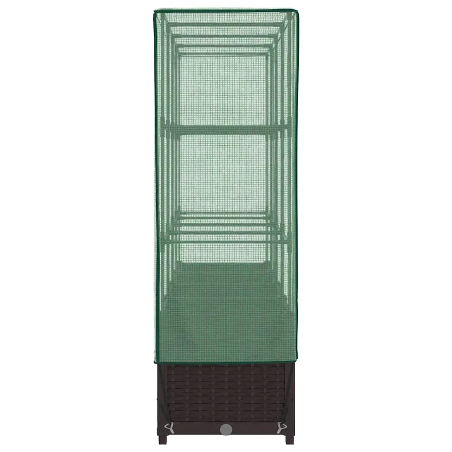 Jardinière surélevée avec housse aspect rotin 160x40x138 cm - 5