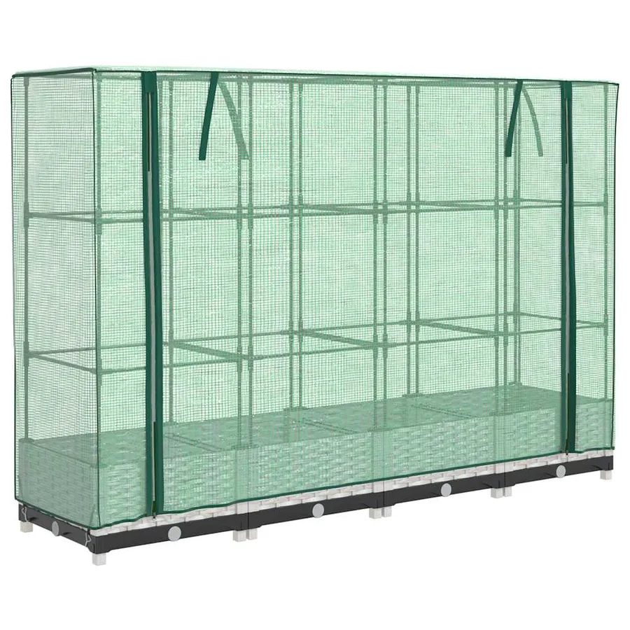 Jardinière surélevée avec housse aspect rotin 160x40x123 cm - 2