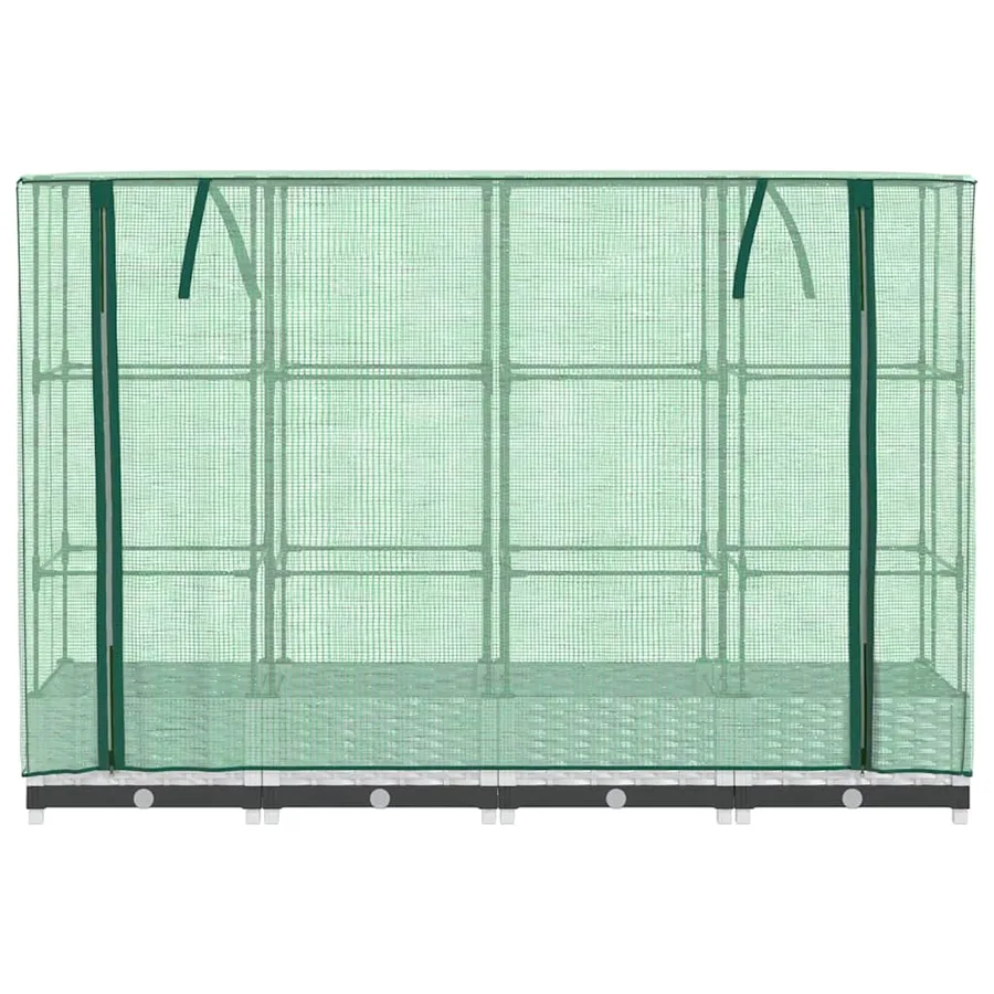 Jardinière surélevée avec housse aspect rotin 160x40x123 cm - 4
