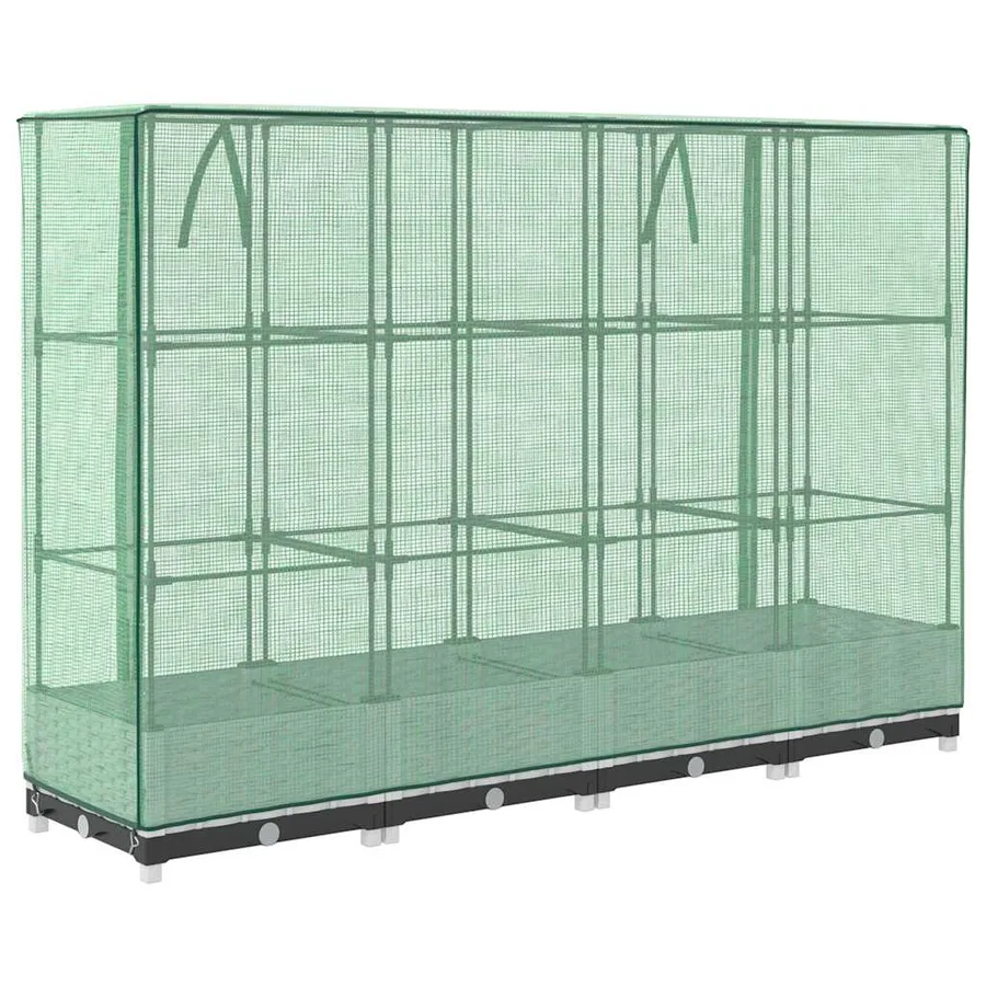 Jardinière surélevée avec housse aspect rotin 160x40x123 cm - 6