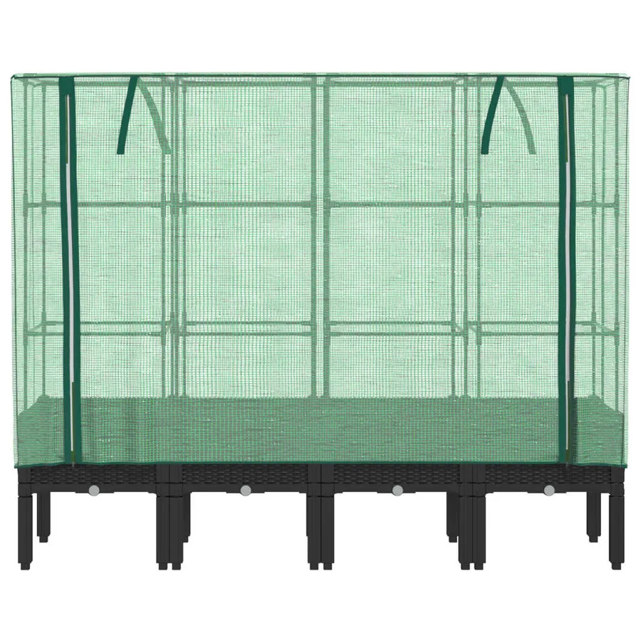 Jardinière surélevée avec housse aspect rotin 160x40x140 cm - 4