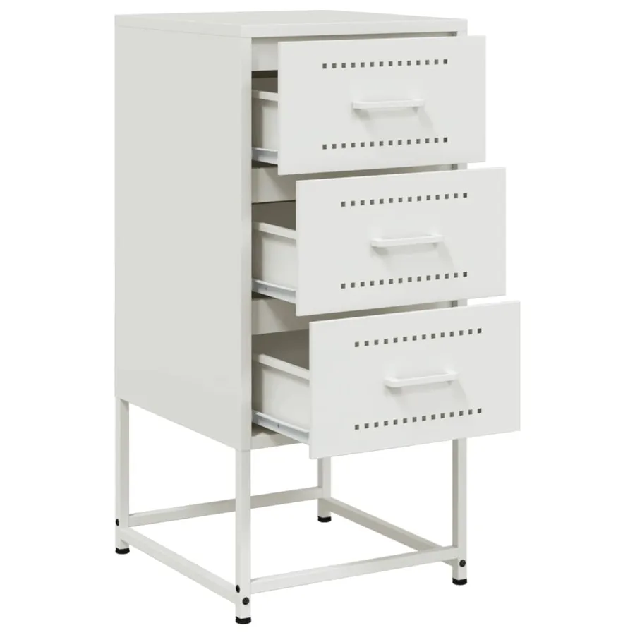 Tables de chevet 2 pcs blanc 36x39x78 cm acier - 9