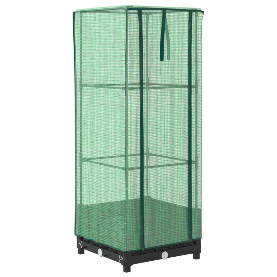 Jardinière surélevée avec housse aspect rotin 40x40x123 cm - 2