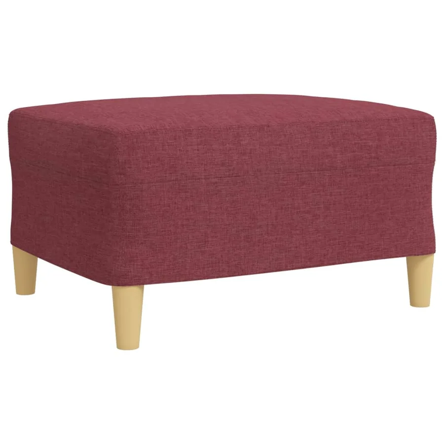Ensemble de canapés 3 pcs avec repose-pied rouge bordeaux tissu - 6