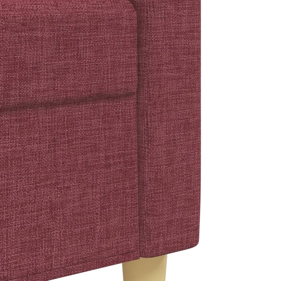Ensemble de canapés 3 pcs avec repose-pied rouge bordeaux tissu - 7