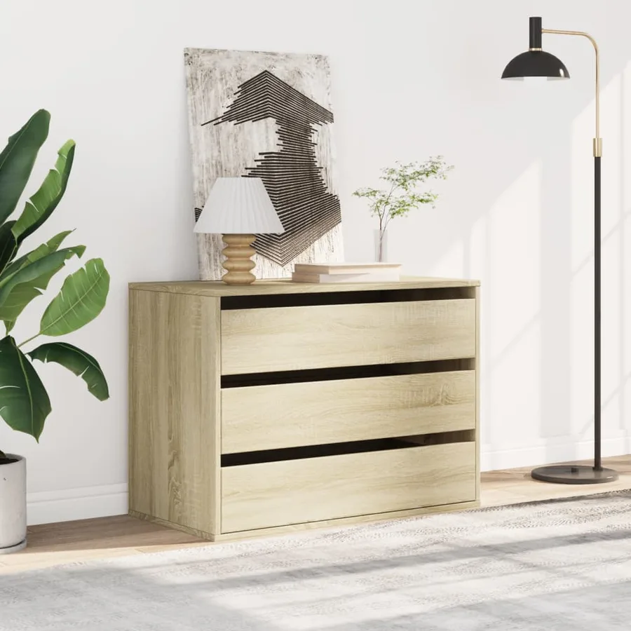Commode d'angle chêne sonoma 80x41x58 cm bois d'ingénierie - 3