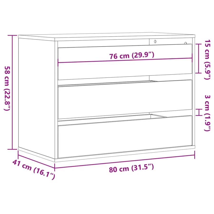 Commode d'angle chêne sonoma 80x41x58 cm bois d'ingénierie - 8