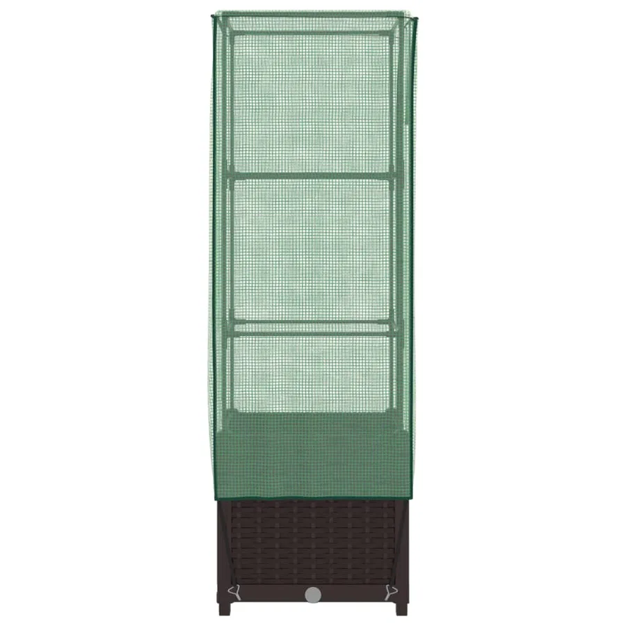 Jardinière surélevée avec housse aspect rotin 40x40x139 cm - 5