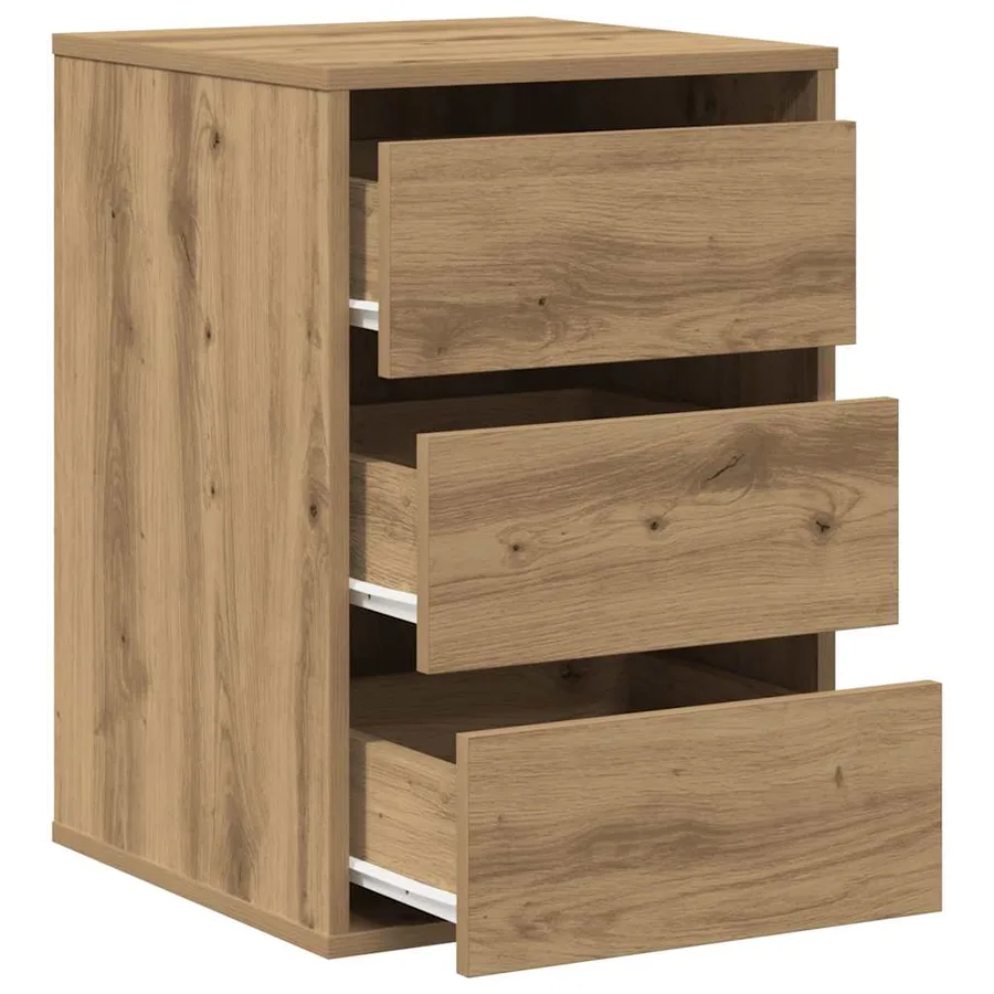 Commode d'angle chêne artisanal 40x41x58 cm bois d'ingénierie - 5