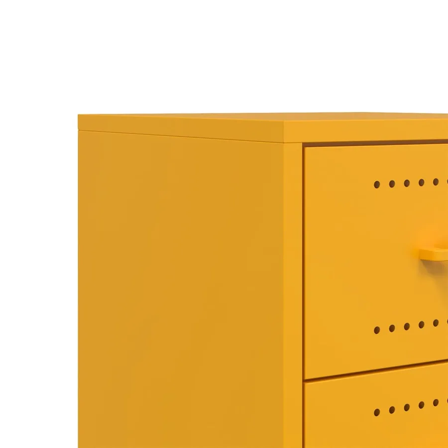 Tables de chevet 2 pcs jaune moutarde 36x39x43,5 cm acier - 10