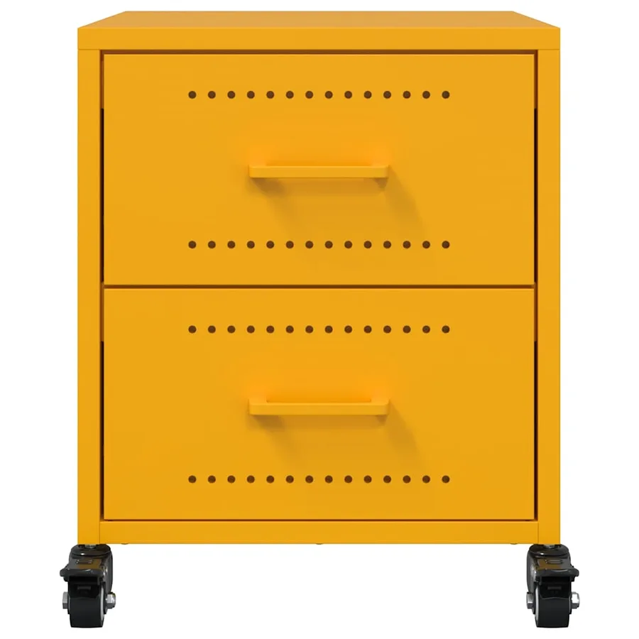 Tables de chevet 2 pcs jaune moutarde 36x39x43,5 cm acier - 5