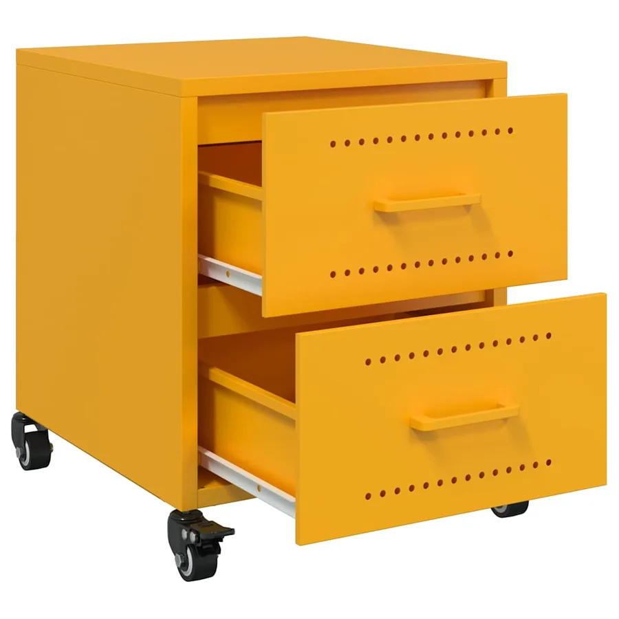 Tables de chevet 2 pcs jaune moutarde 36x39x43,5 cm acier - 9