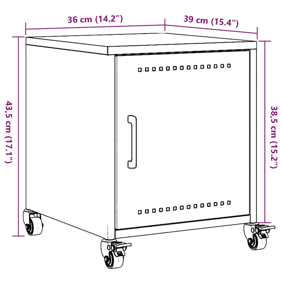 Tables de chevet 2 pcs blanc 36x39x43,5 cm acier - 13