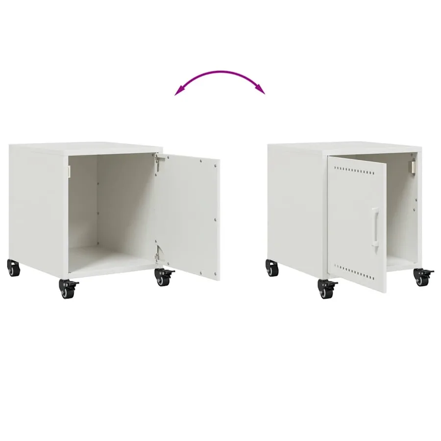 Tables de chevet 2 pcs blanc 36x39x43,5 cm acier - 9