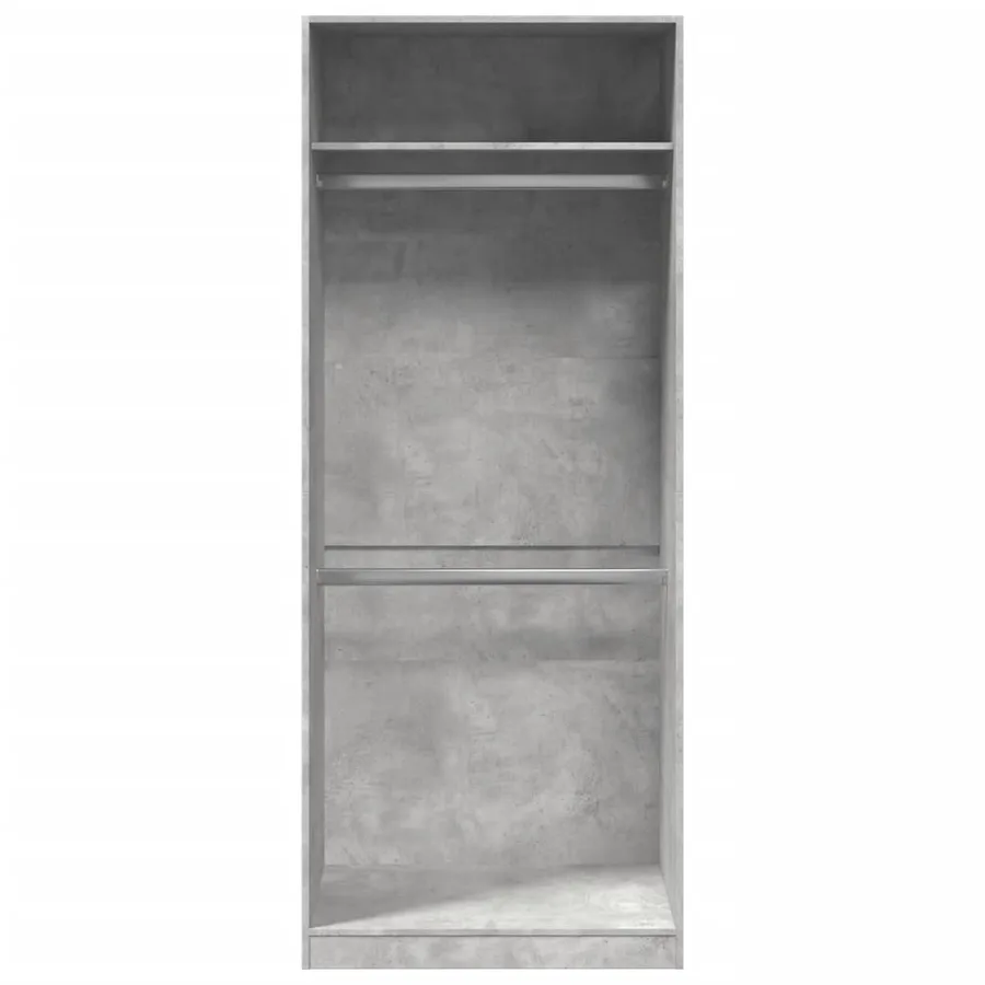 Garde-robe gris béton 80x50x200 cm bois d'ingénierie - 4