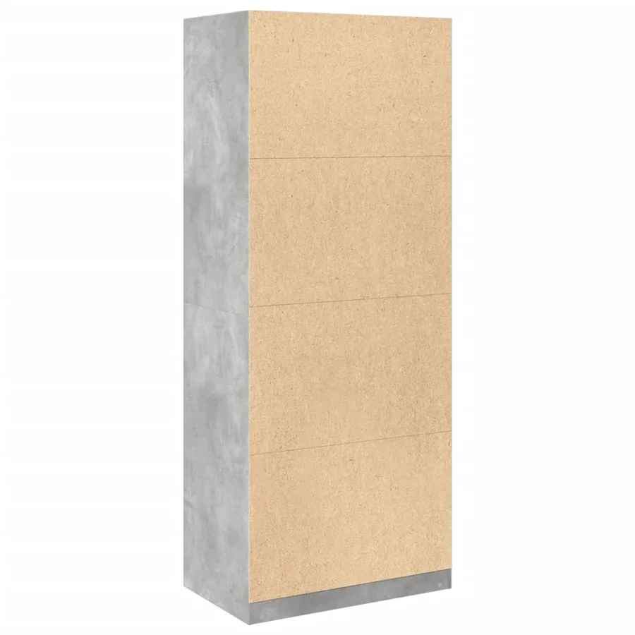 Garde-robe gris béton 80x50x200 cm bois d'ingénierie - 6