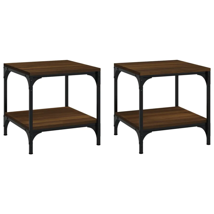Tables d'appoint 2 pcs Chêne marron 40x40x40 cm Bois ingénierie - 2