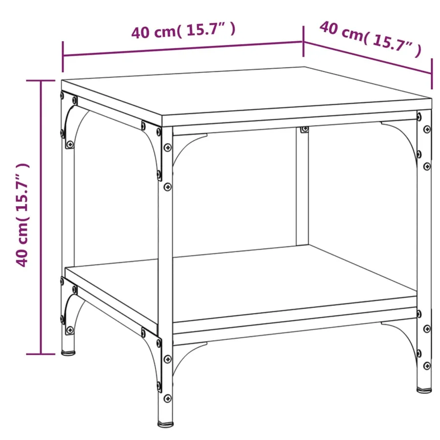 Tables d'appoint 2 pcs Chêne marron 40x40x40 cm Bois ingénierie - 8