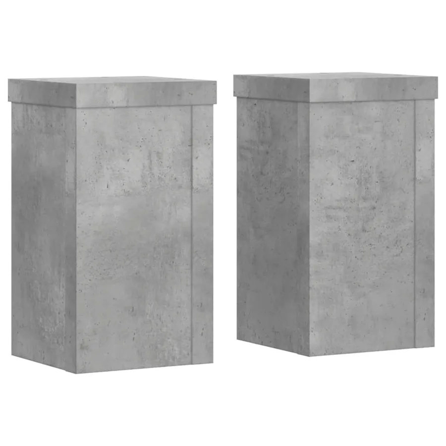 Supports pour plantes 2 pcs gris béton bois d'ingénierie - 2