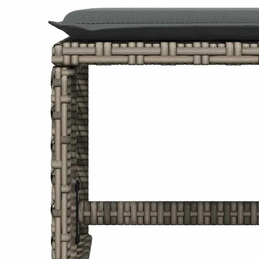 Ensemble à manger de jardin 9 pcs coussins gris résine tressée - 10